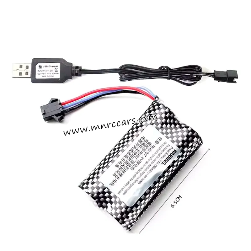 MN Model MN78 RC Truck Parts 7.4V 1200mAh Battery SM3P Plug with USB Chager