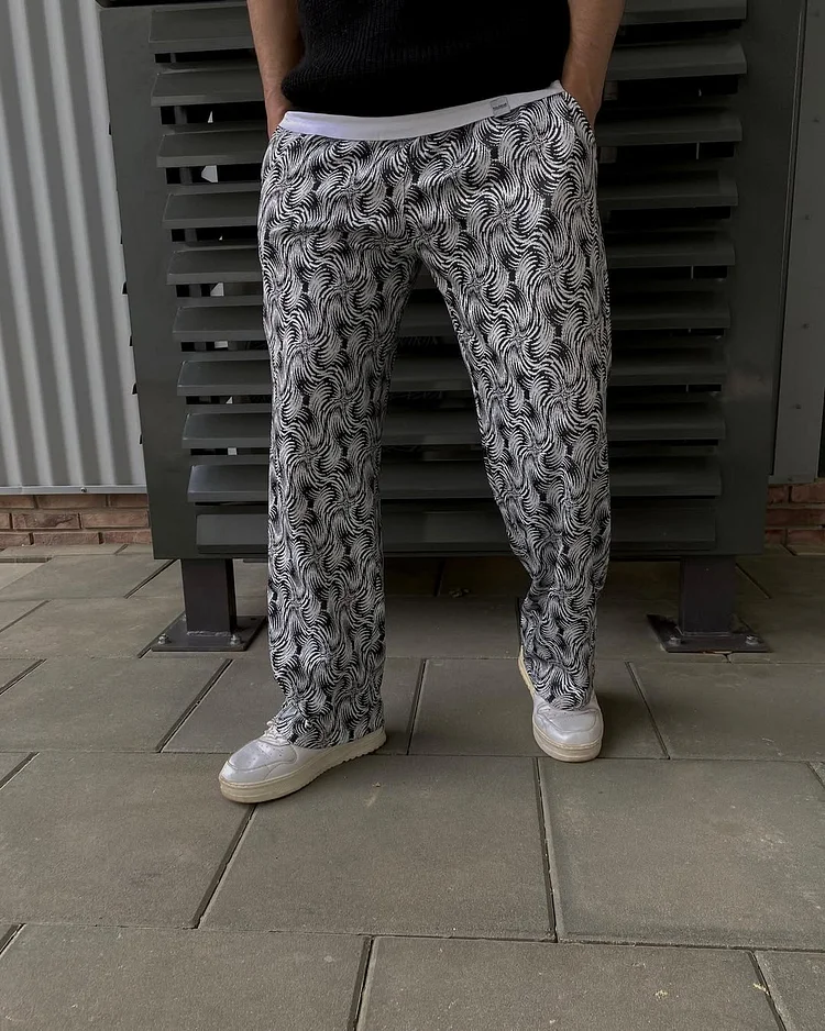 Printed Casual Straight Men's Sweatpants