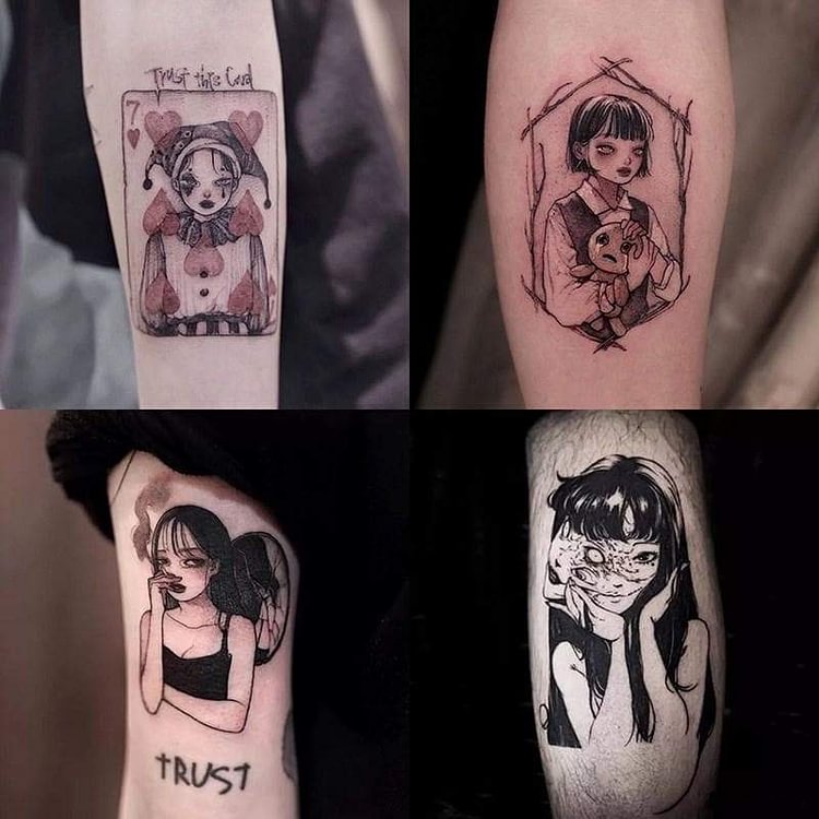 Cartoon Waterproof Long-lasting Dark Tattoo Sticker SP250