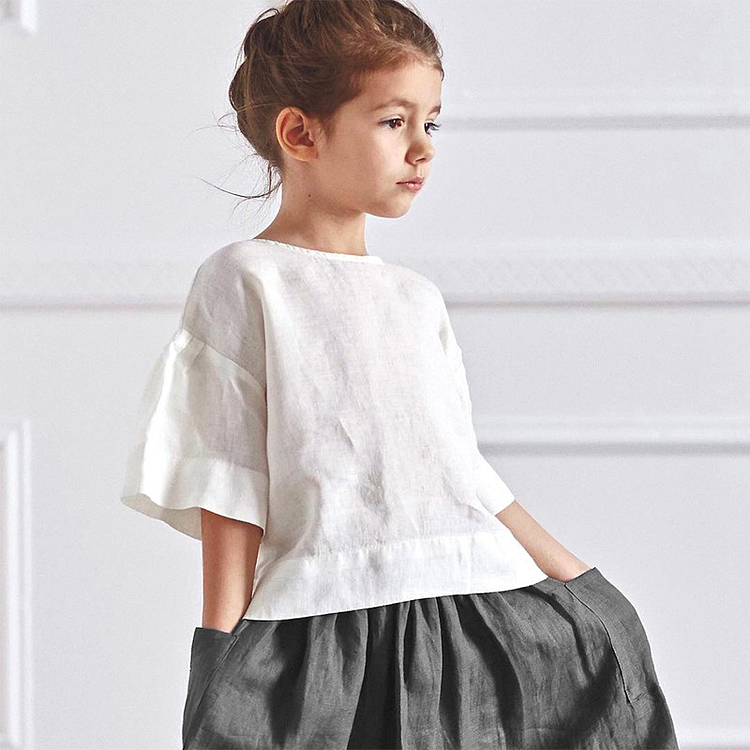 Linen Blouse For Kid-ChouChouHome