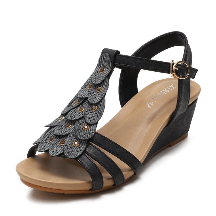 Exquisite Wedge Ankle Strap Sandals