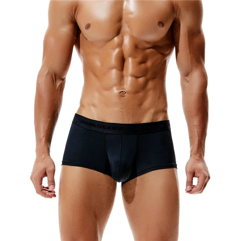 Aonga Thanksgiving Day Gifts Brand Male Panties Solid Boxer Men Underwear U Convex Pouch  Low Waist Underpants Men Boxers Shorts