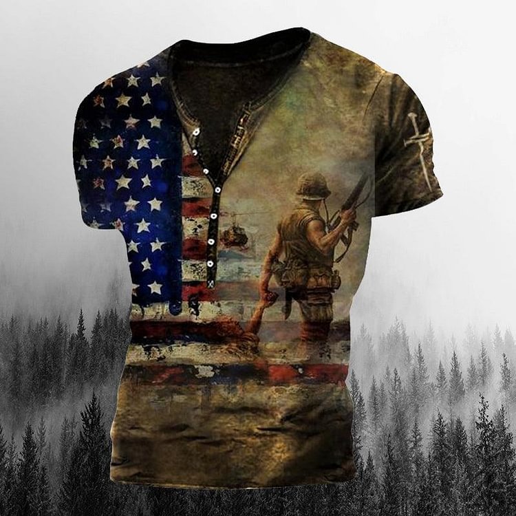 【Buy 1 Get 1 Free】Men's outdoor independence day printed Freedom shirts
