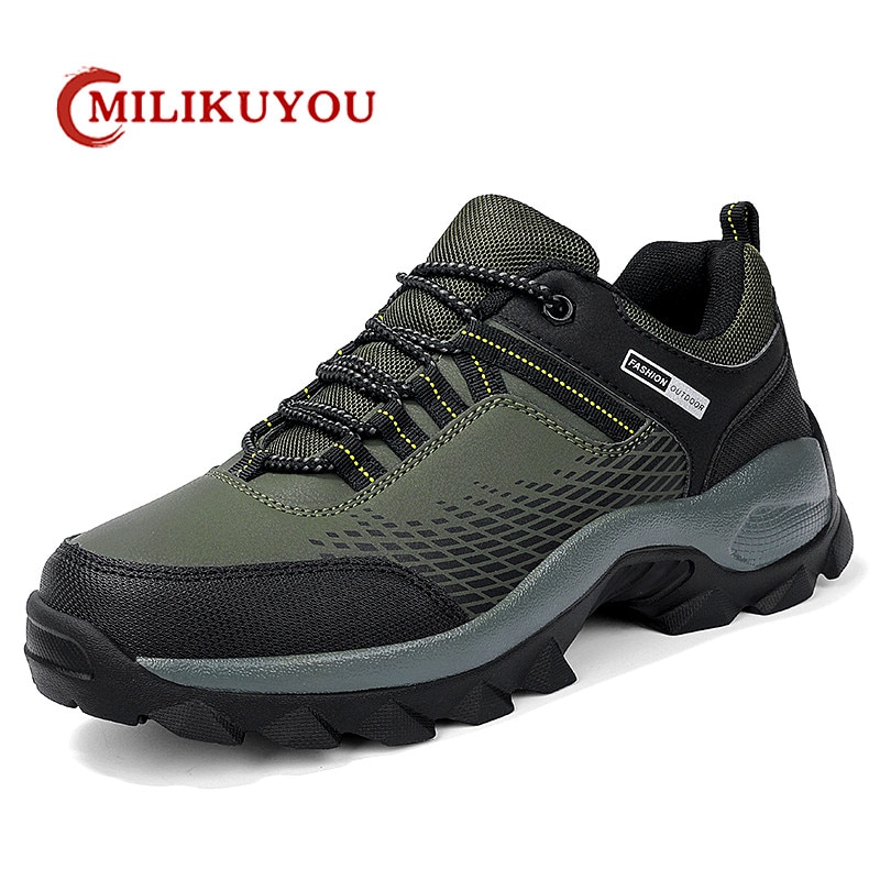 Men Hiking Shoes Waterproof Leather Man Sneakers Non-Slip Casual Men