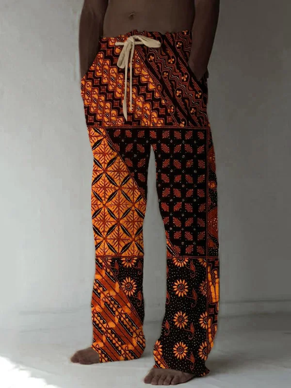 Men's Ethnic African Art Pattern Print Black History Month Casual Pants