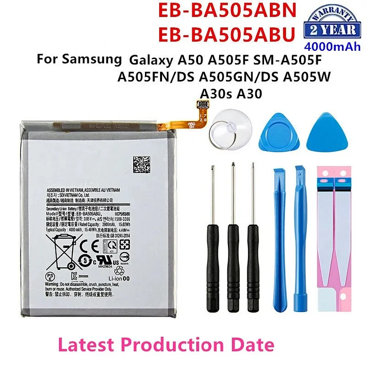 Brand New EB-BA505ABN EB-BA505ABU 4000mAh Battery For  Samsung Galaxy A50 A505F SM-A505F A505FN/DS/GN A505W A30s A30+Tools