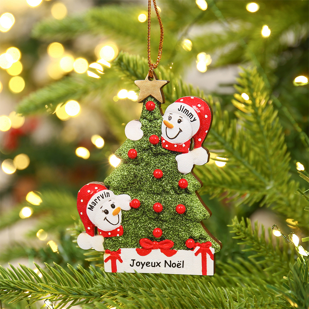 Ornements De Noël Personnalisés Avec Nom - Lettres 2024 - Décoration De Sapin En Résine Légère - Cadeau Familial
