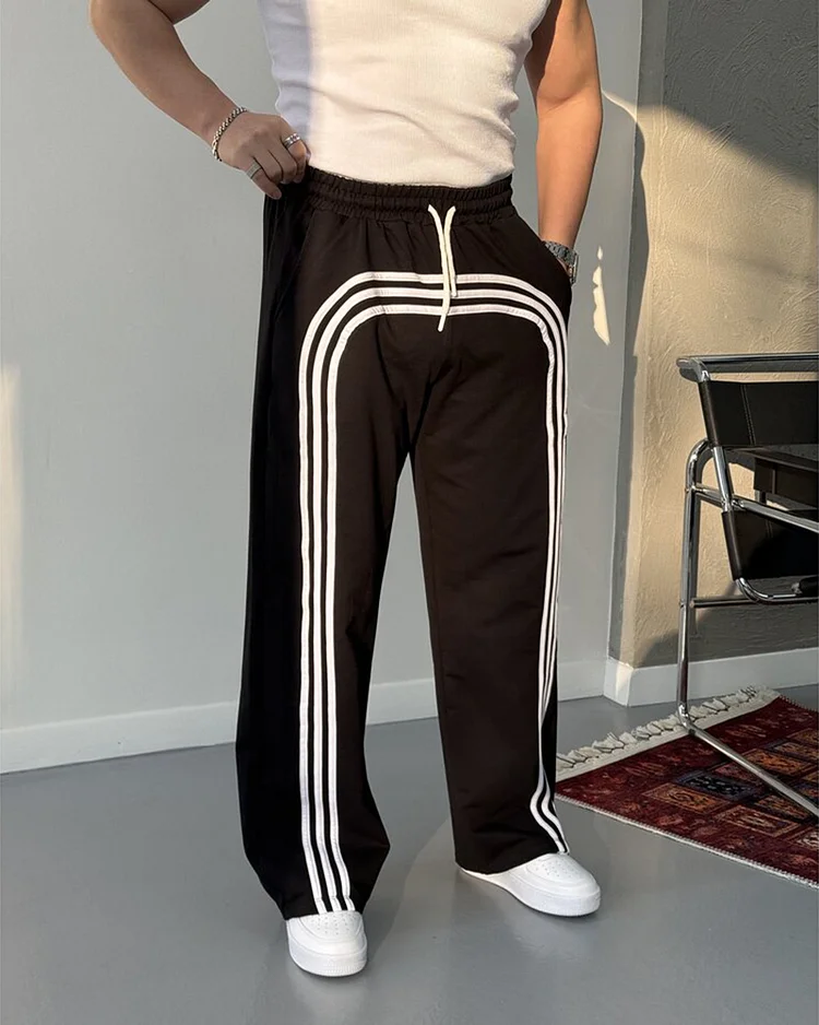 Striped Design Men's Casual Pants