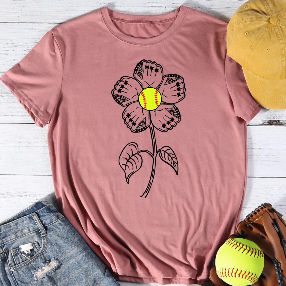 Softball player Round Neck T-shirt-0025067-Guru-buzz