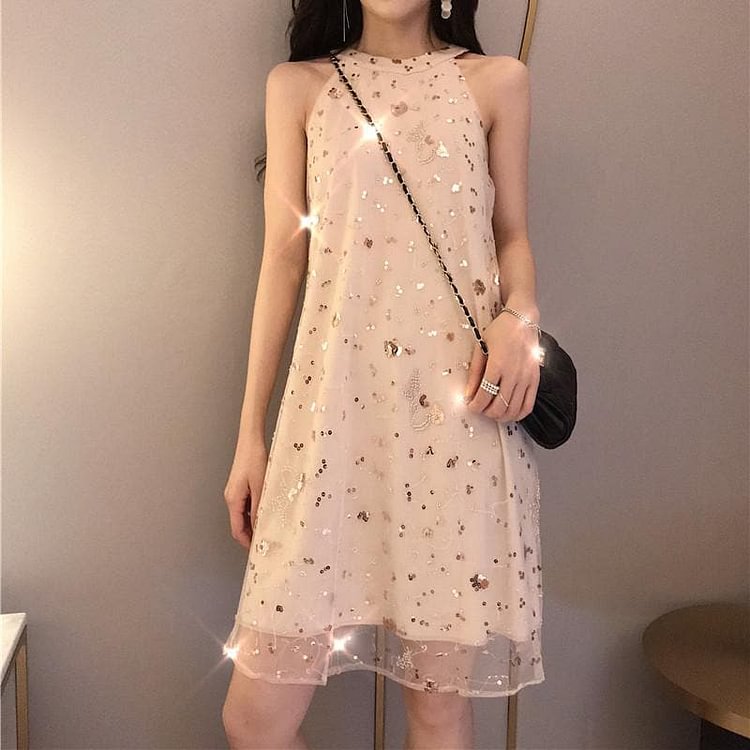 Fairy Space Paillette Sleeveless Dress SP13841