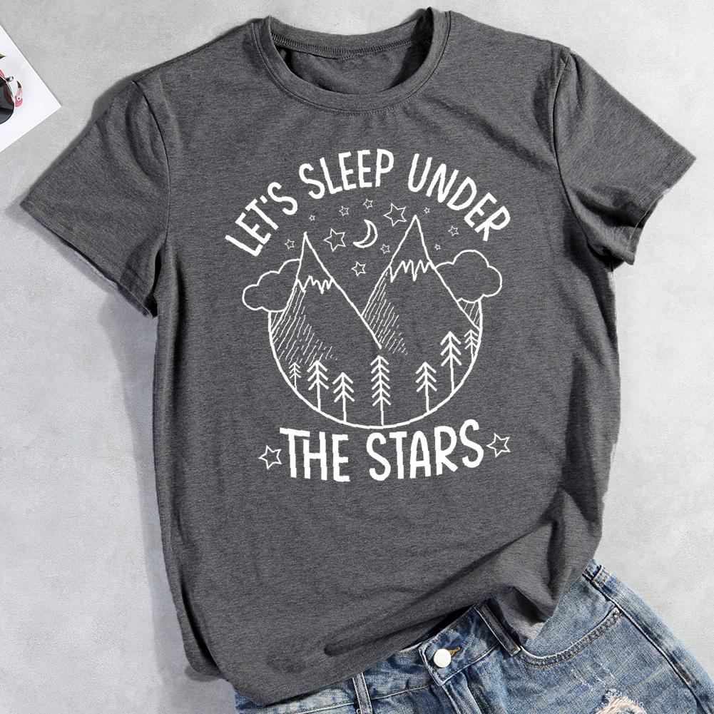Let's sleep under the stars Round Neck T-shirt-0025866-Guru-buzz