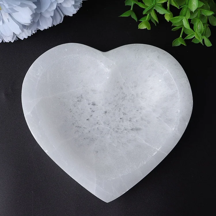 4.5" Selenite Heart Shape Bowl Crystal