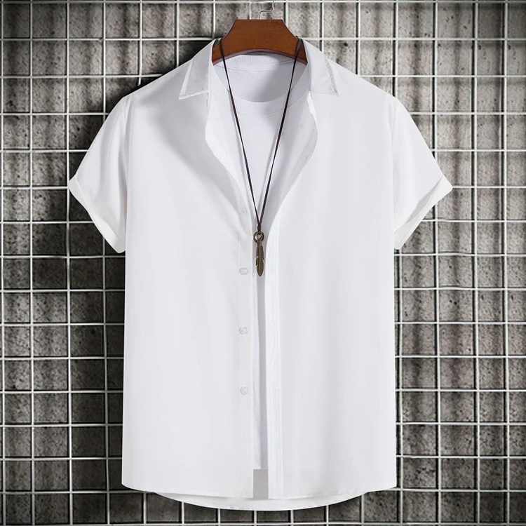 Men's Daily Single Breasted Short Sleeve Shirts