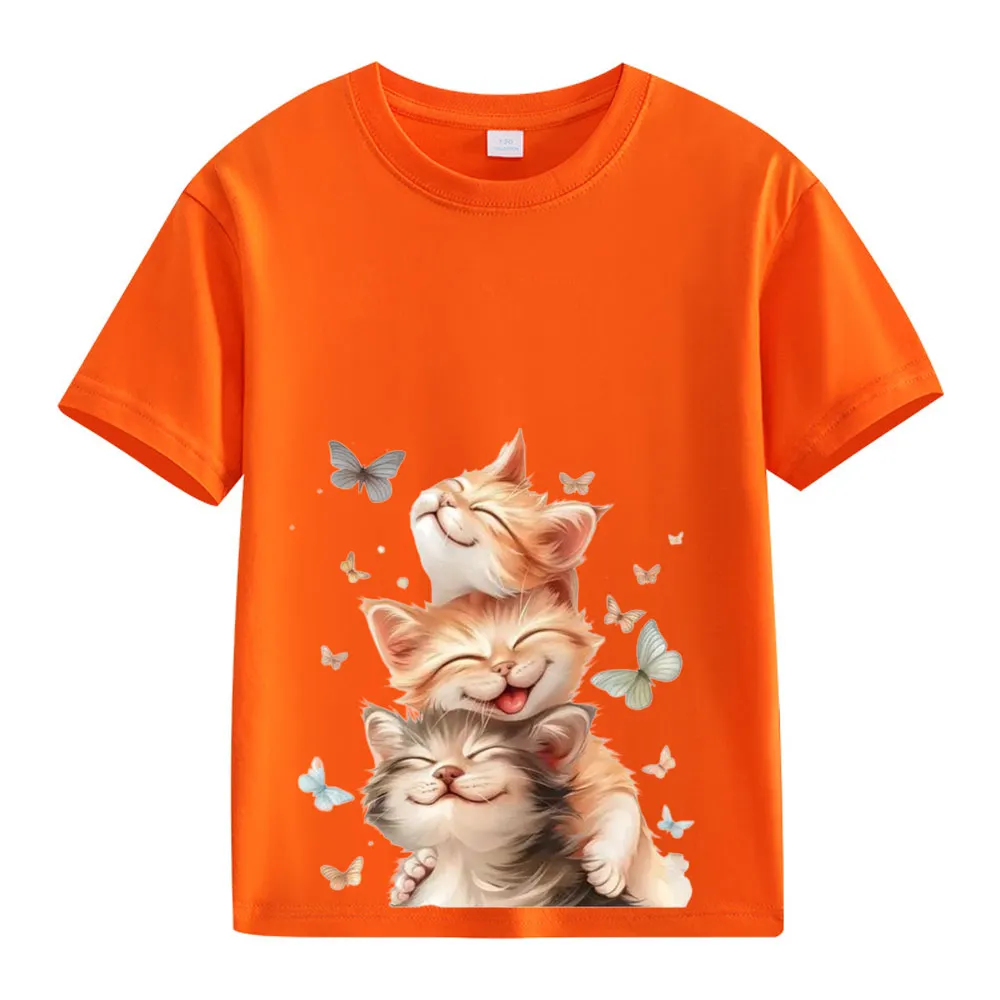 【2Y-13Y】Smiling Kittens & Butterflies Toddler T-Shirt