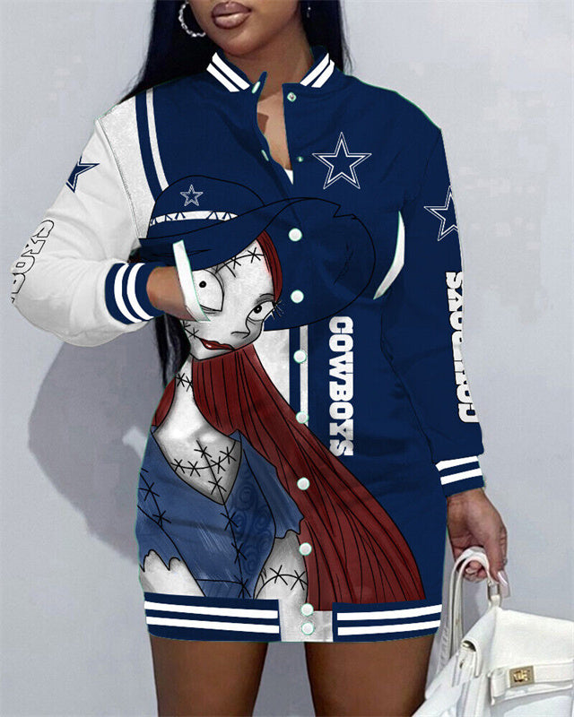 Dallas Cowboys Limited Edition Button Down Long Sleeve Jacket Dress