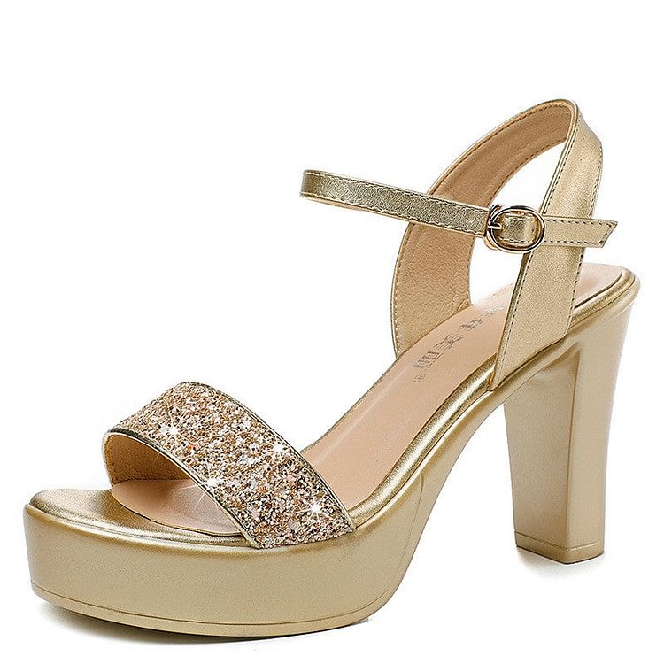 Luxury Sequin Platform Dress Sandals