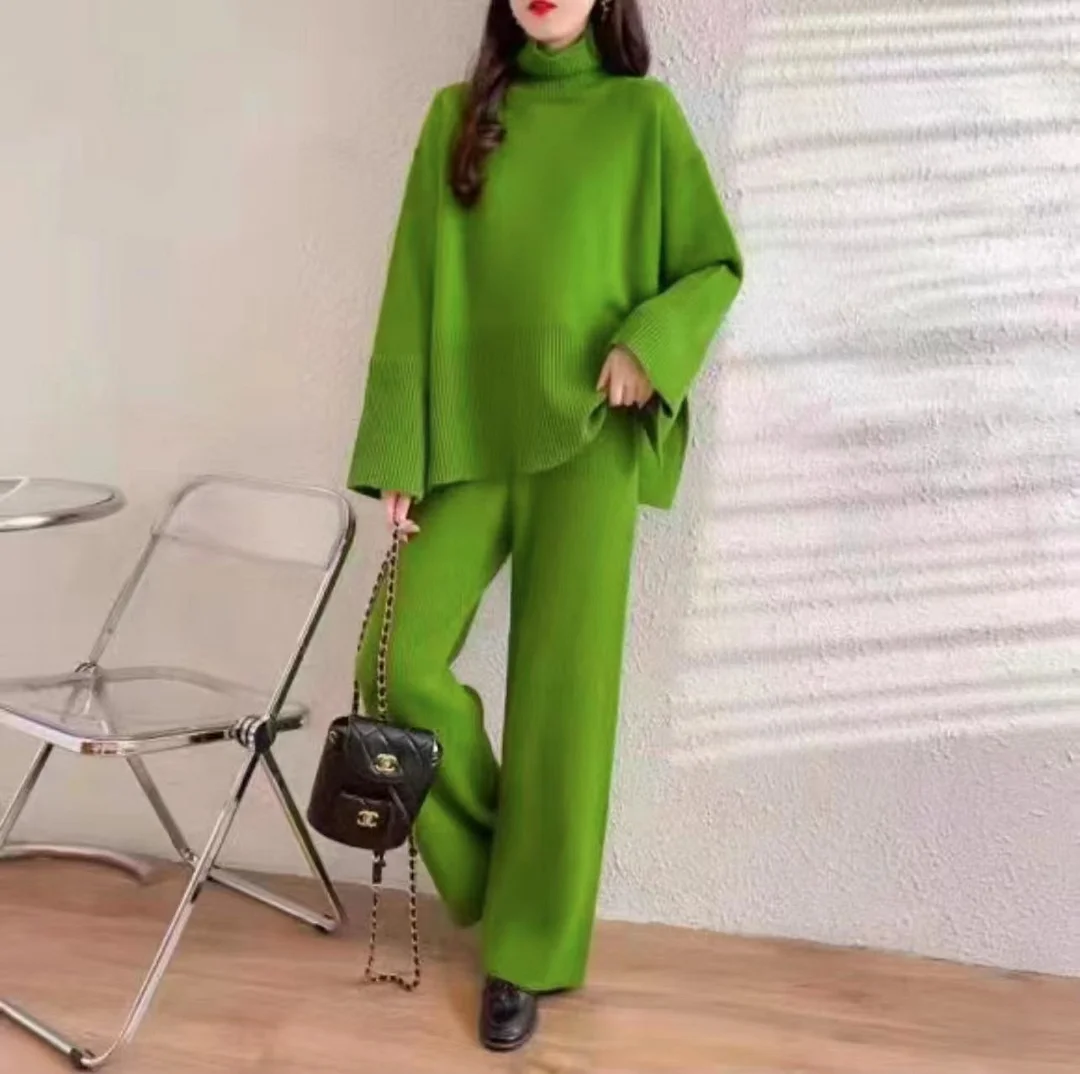 Casual Turtleneck Two-piece Sweater  Suit