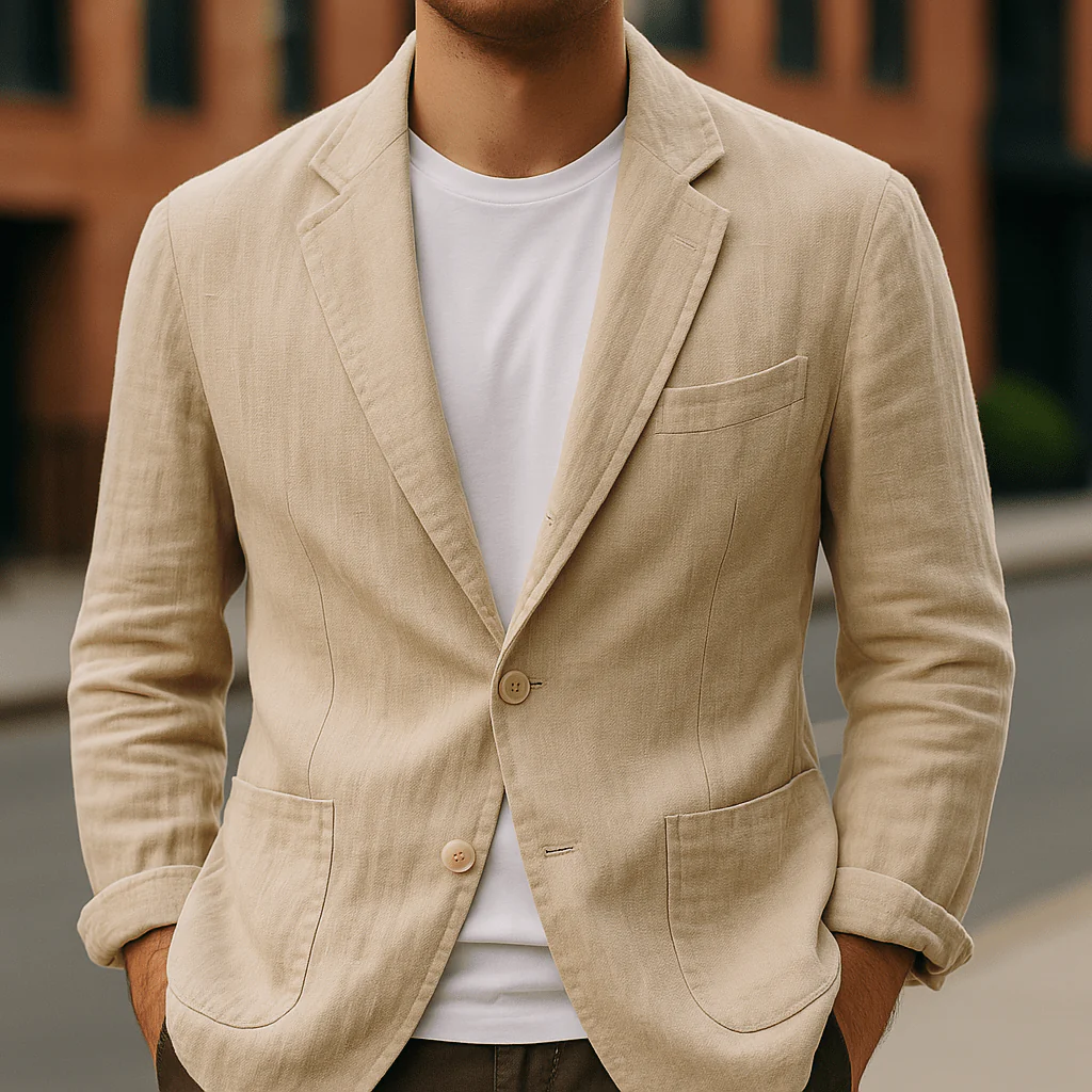 Men's Linen Blazer — free download
