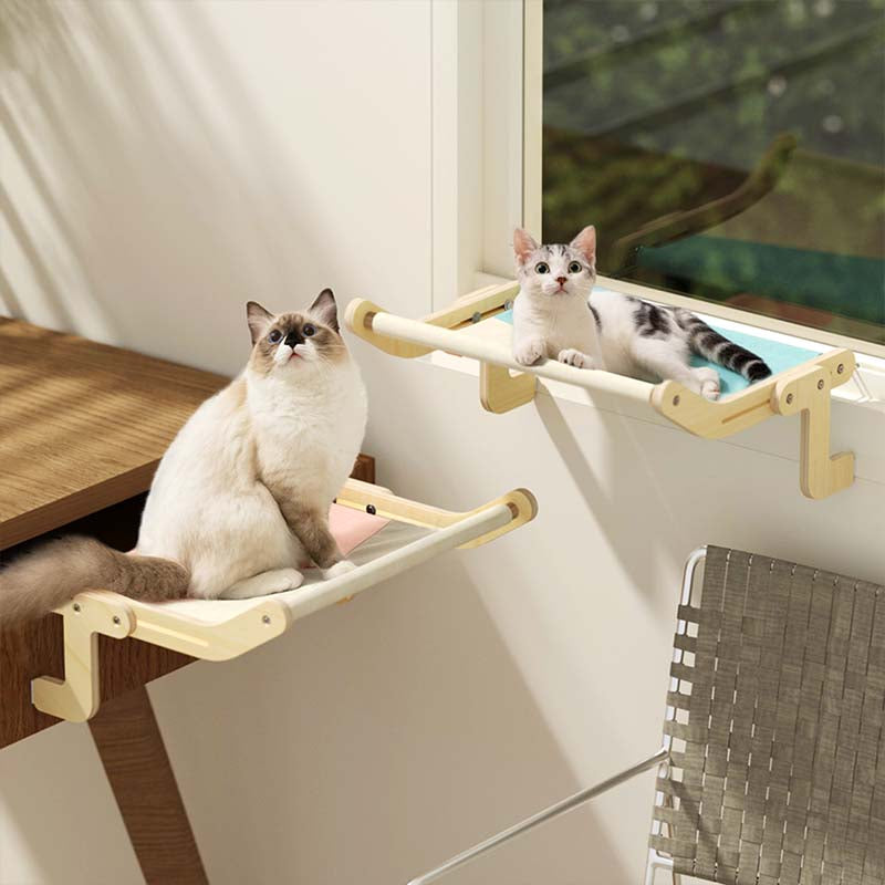 Cat Window Perch | Cat Hammock Wooden Hanging Bed | MewooFun Pink