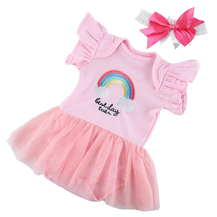  17"-22" Reborn Baby Girl Doll Clothing 2-Pieces Set Accessories - Reborndollsshop®-Reborndollsshop®