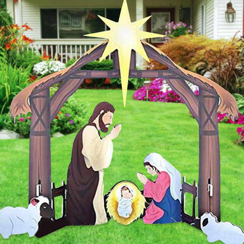 Outdoor Nativity Scene Christmas Decoration Set Holy Family Holiday Ornament With Exquisite 