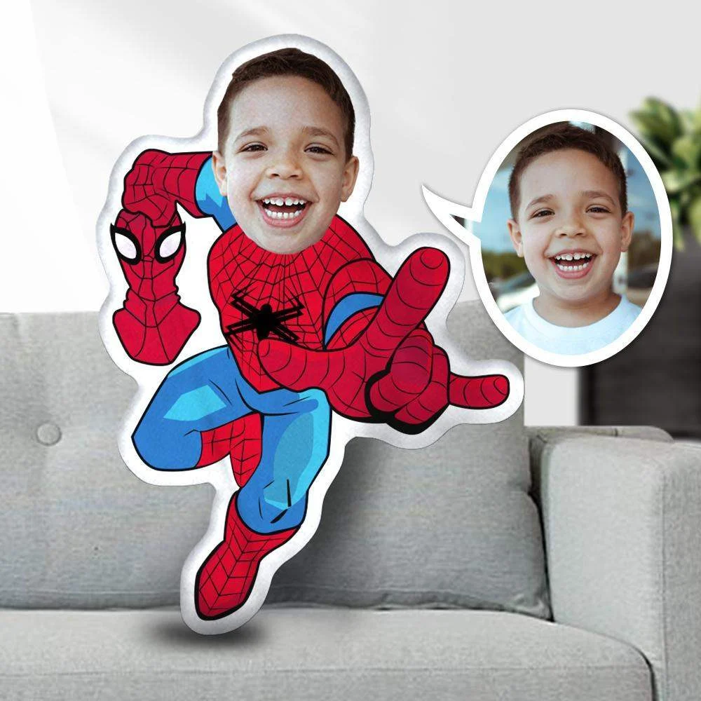 MiniMe Pillow Dolls Face Body Pillow, My Face Pillow, Custom Pillow, Personalized Photo Pillow Gift Pillow Toy, Superhero, Spider Man Throw Pillow, MiniMe Pillow Dolls and Toys