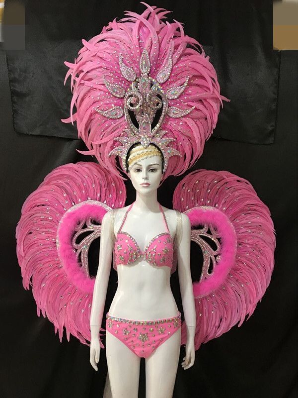 VCSHOES Dance party costumes evening gowns weddings street dances carnival costumes dance costumes belly dances White Pink