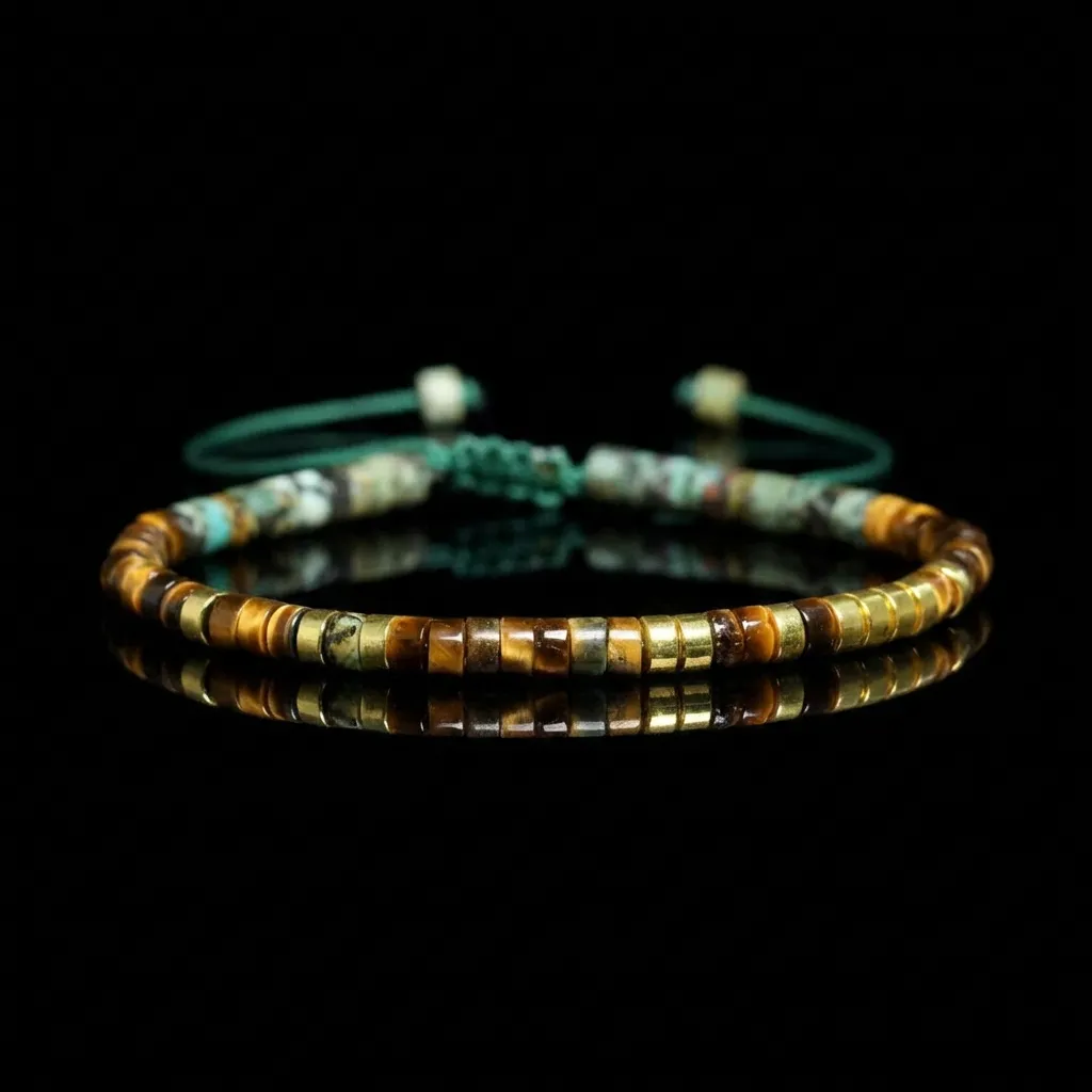 JiStones Artisan Series - Natural Heishi Stone & Spacer Bead Adjustable Bracelet