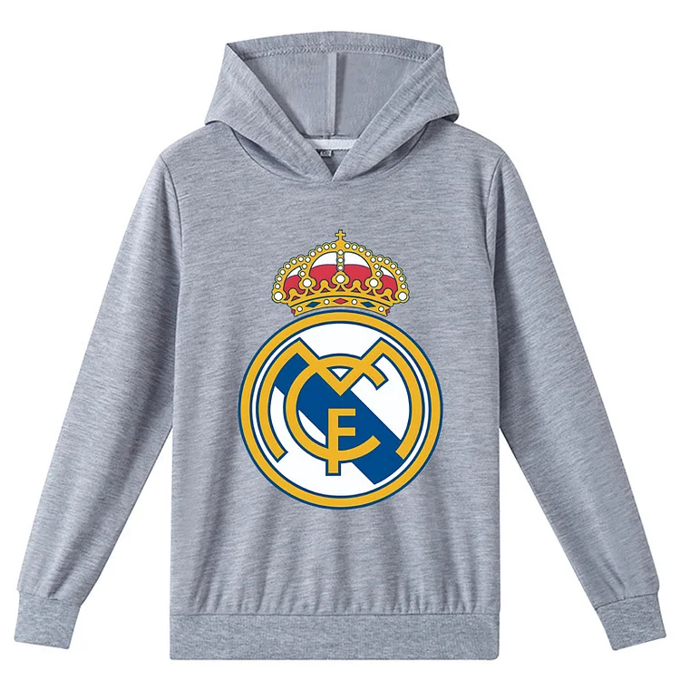 Mayoulove Real Madrid Long Sleeve Hoodie - Officially Licensed Football Fan Apparel for Kids and Teens-Mayoulove