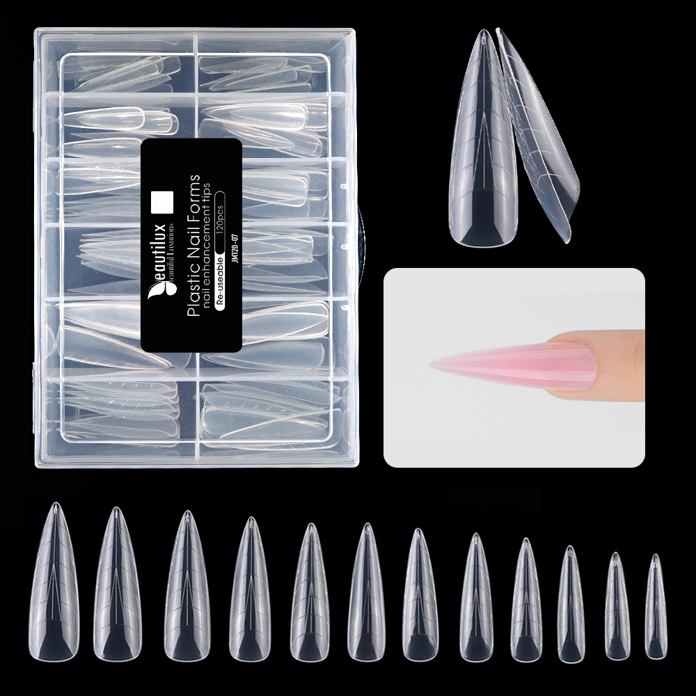 Dual Forms For Nail Extention | Full Cover | Stiletto | 12 sizes | 120pcs