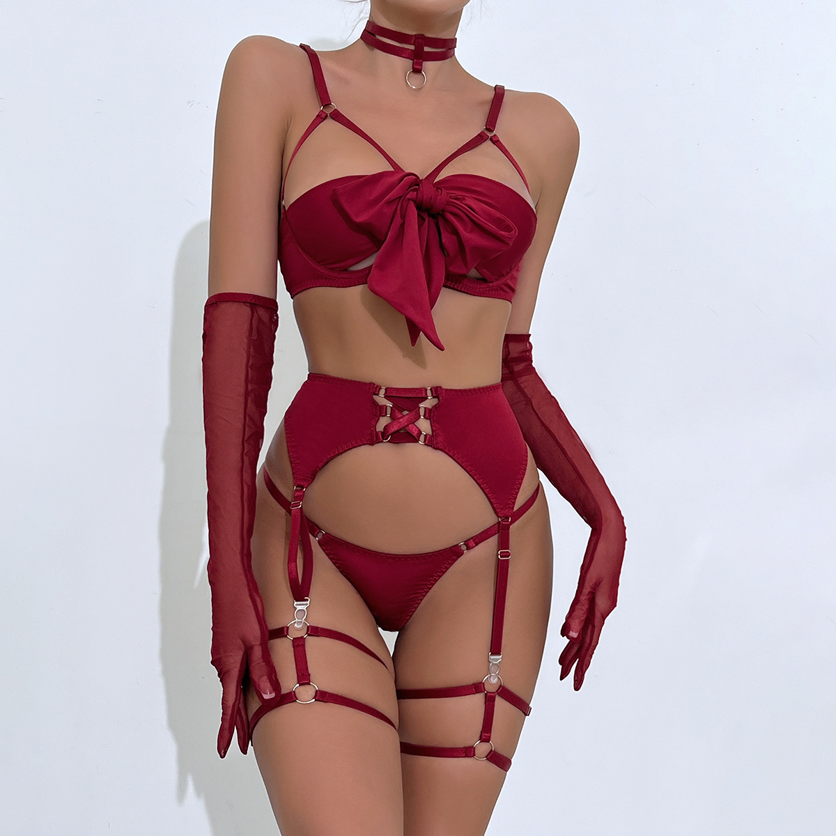 Lovingerie - Sexy Temptation Garter Hollow Gather Four-piece Sexy Lingerie