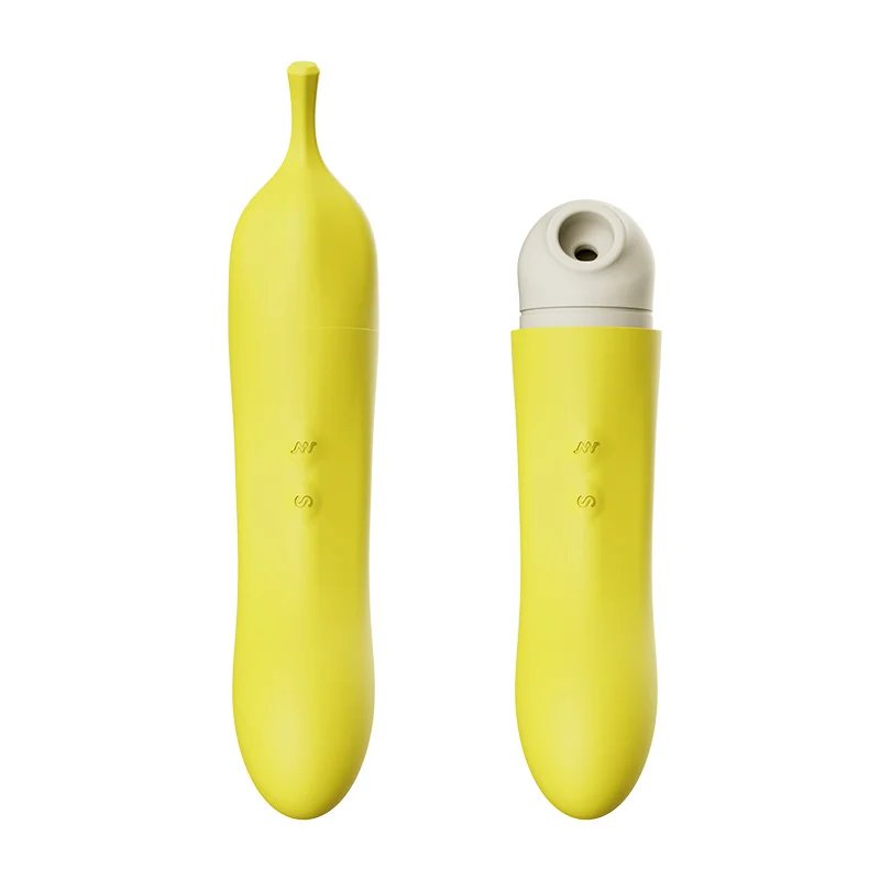 Cute Banana Vibrator Sucking G-spot Clitoris Stimulator - Rose Toy