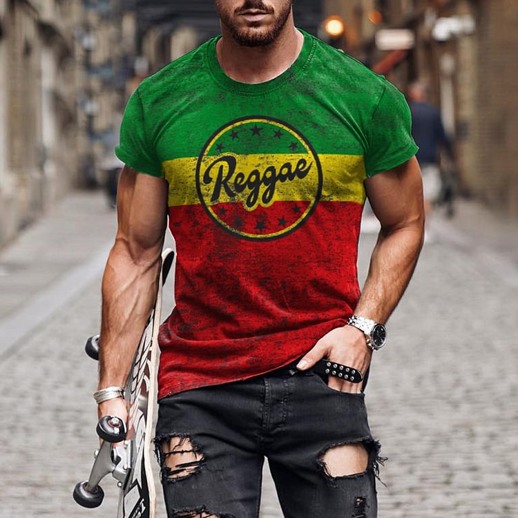 Reggae Casual Short Sleeve T-Shirt