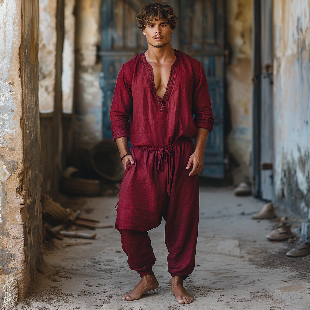 Men's Linen Jumpsuit-inspireuse