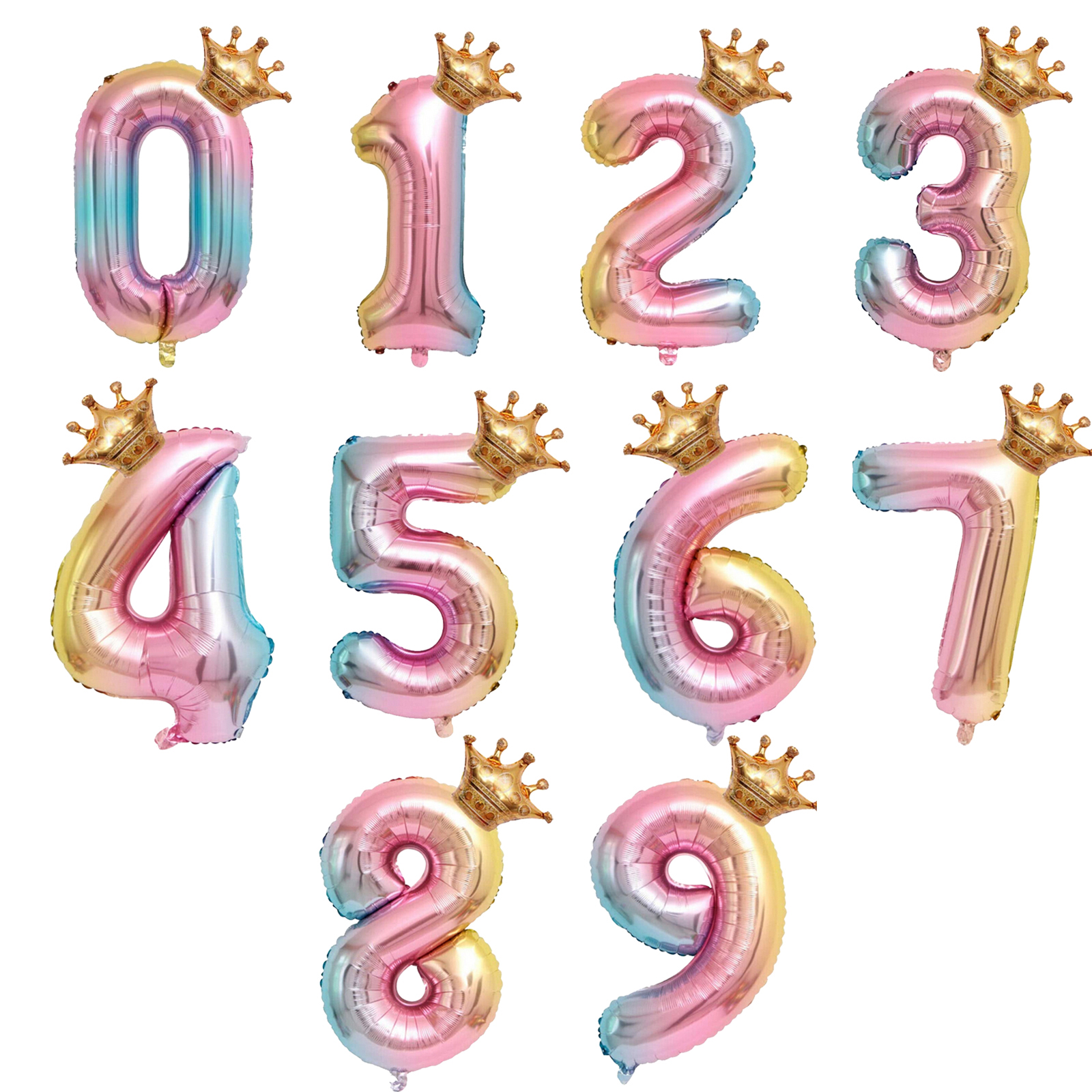 0-9 Gradient Number Balloons, 32 inch Rainbow Foil Balloons for Baby Shower, 501 Original
0-9 Gradient Number Balloons, 32 inch Rainbow Foil Balloons for Baby Shower, 501 Original