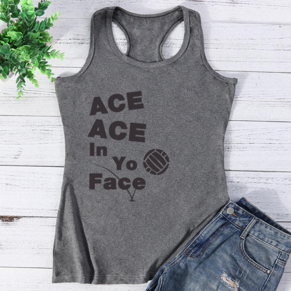 Volleyball Funny ACE ACE In Yo Face Vest Top-Guru-buzz