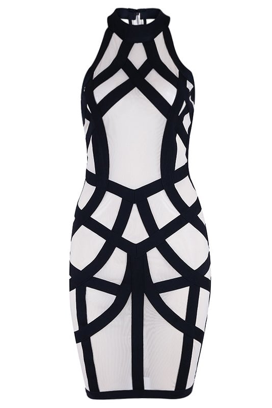Halter Backless Knit Bandage Cocktail Dress - Life is Beautiful for You - SheChoic
