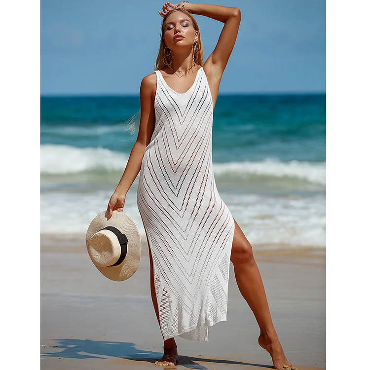Vacation Sexy Beach Suntan Long Smock Dress
