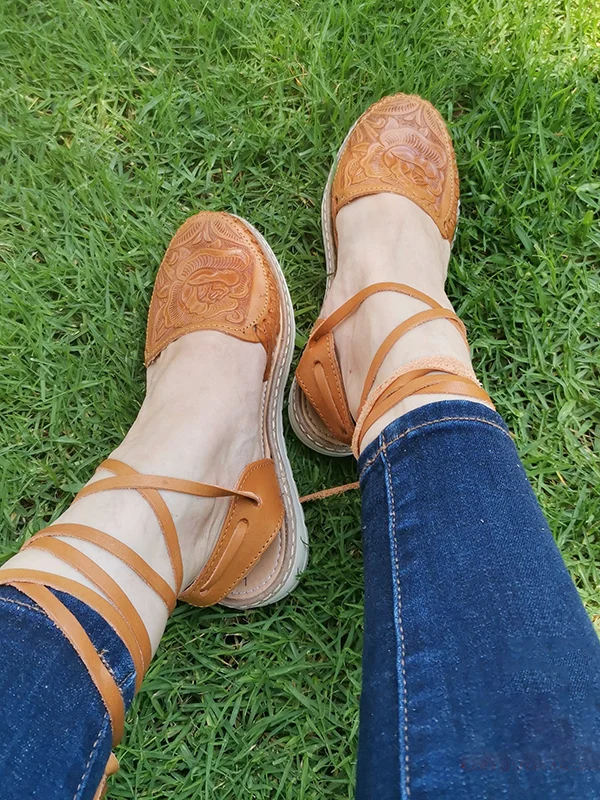 Mexican Women Huarache Platform Sandals