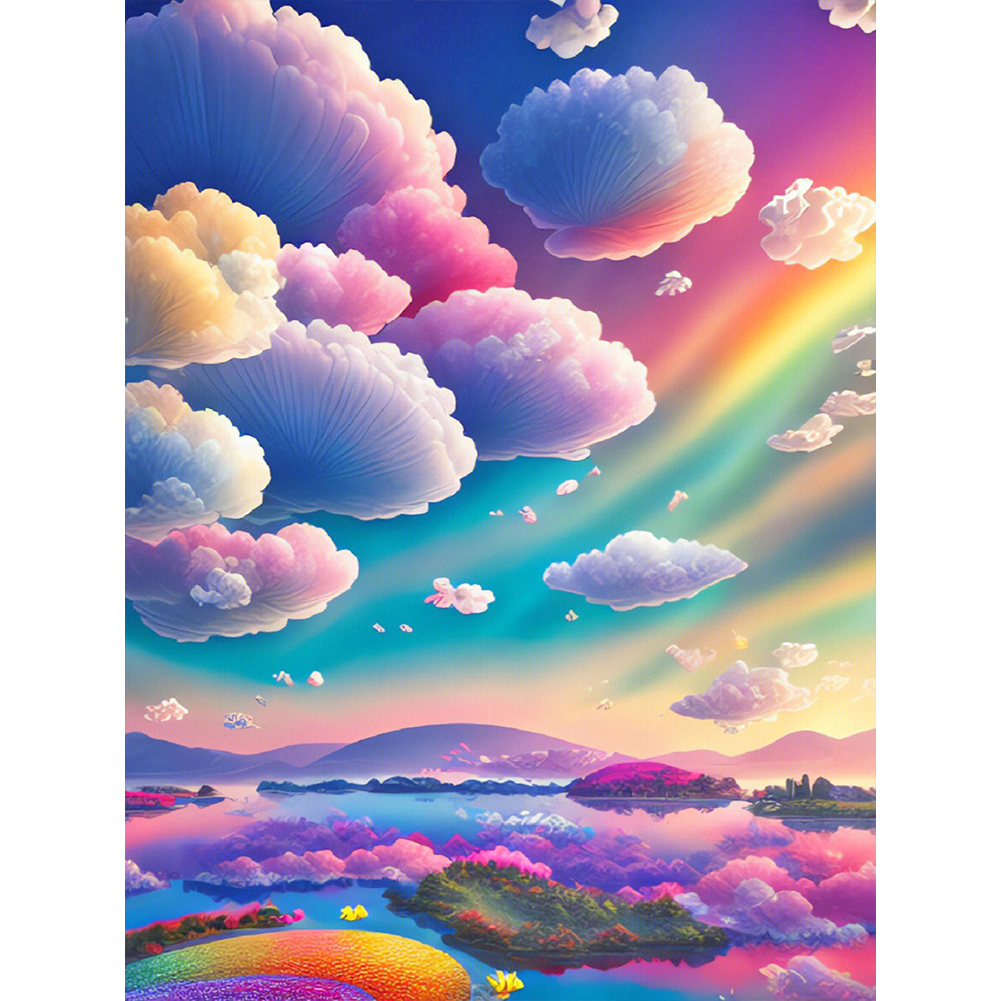 Colorful Clouds 5D Diamond Painting Kit on Sale!, Abstract Full square  drill, DIY diamond Painting