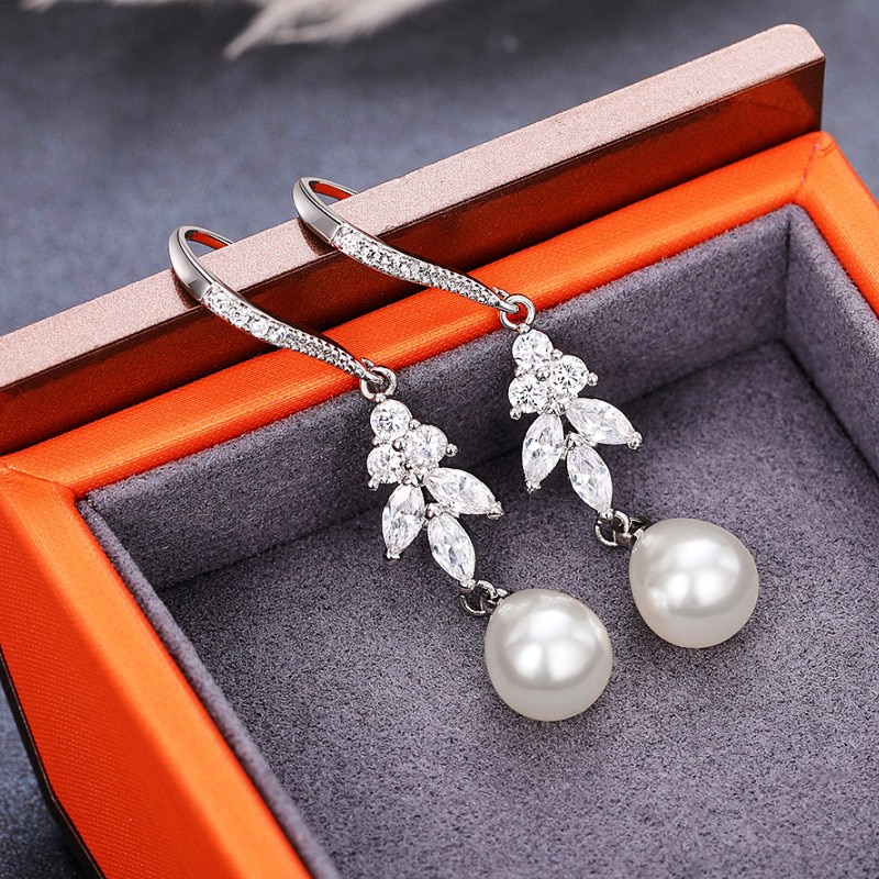 Huitan Fashion Temperament Drop Earrings Simulated Pearl