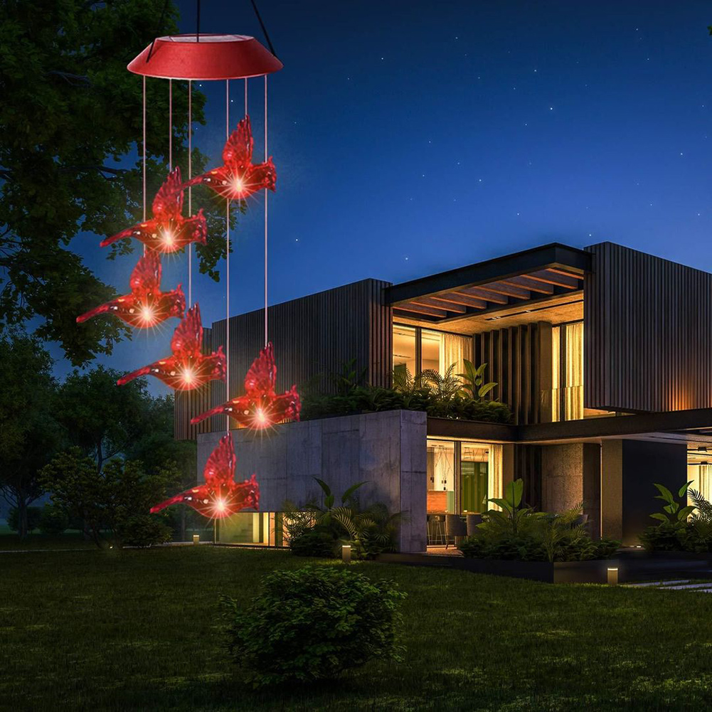 Solar Power Color Changing Wind Chime Lamps Garden Red Bird Pendant Light, 501 Original
Solar Power Color Changing Wind Chime Lamps Garden Red Bird Pendant Light, 501 Original