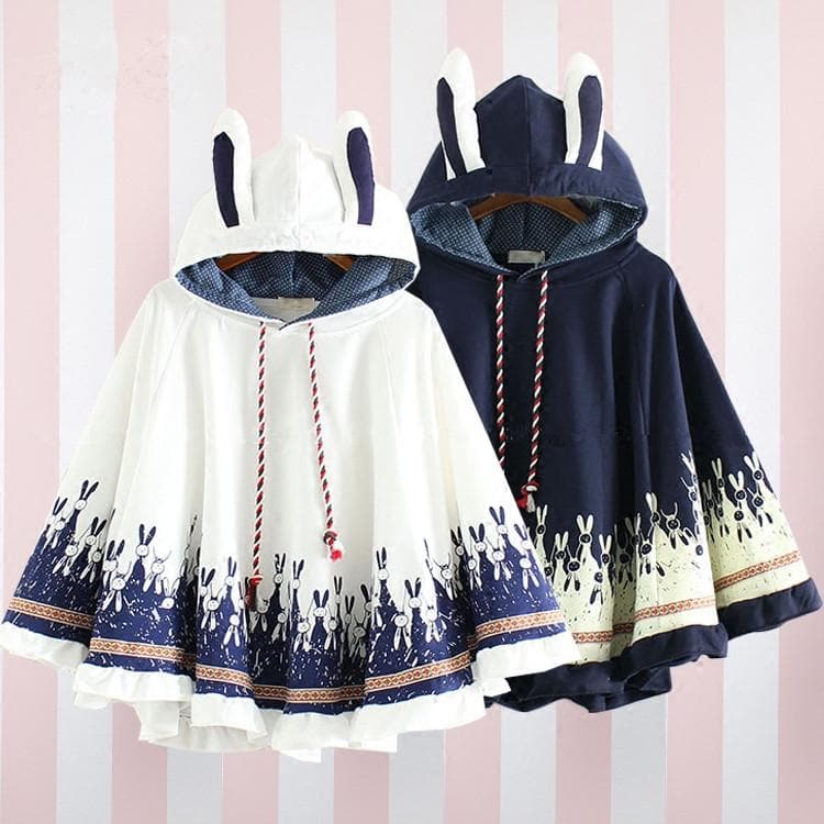 White/Grey/Navy Kawaii Bunny Ears 