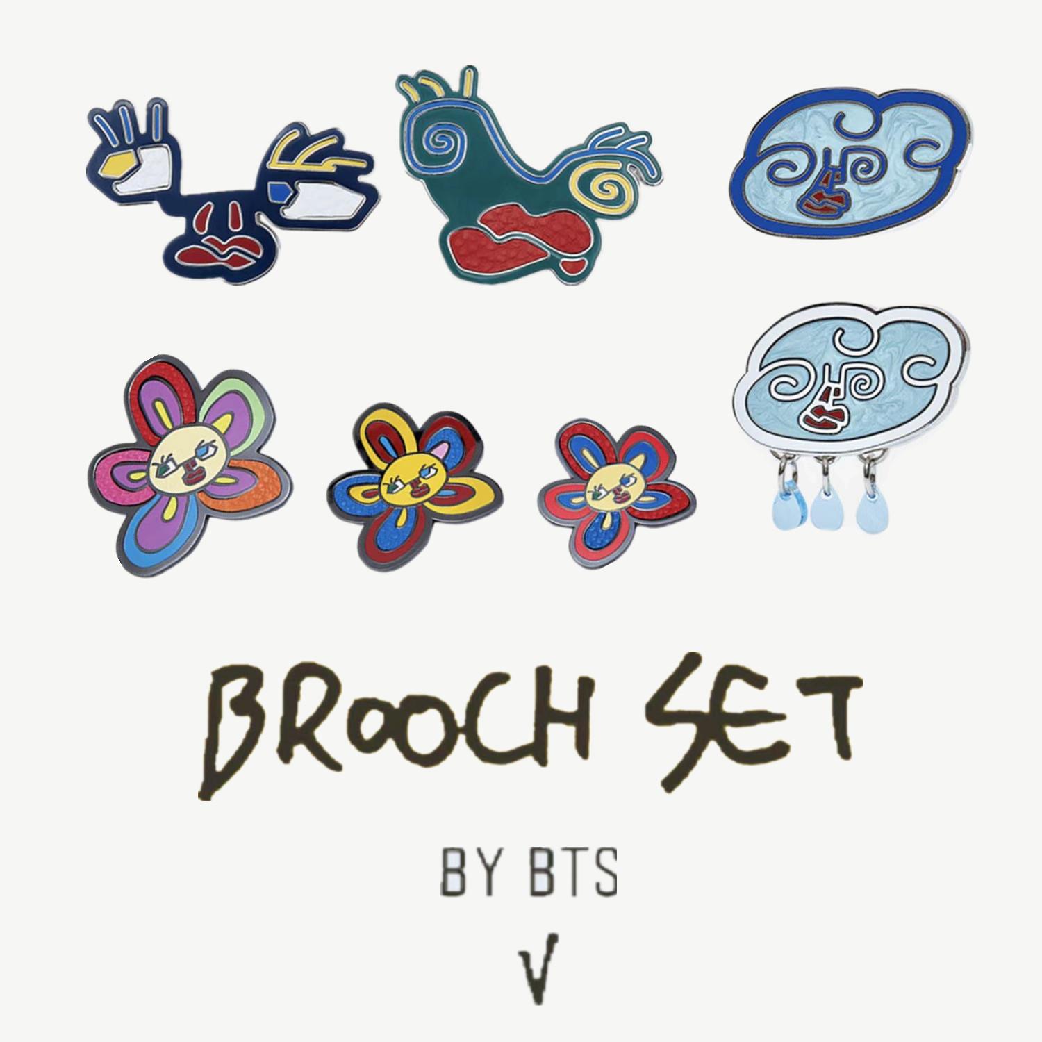 [V] BROOCH SET(FLOWER BUDDIES) BTS
