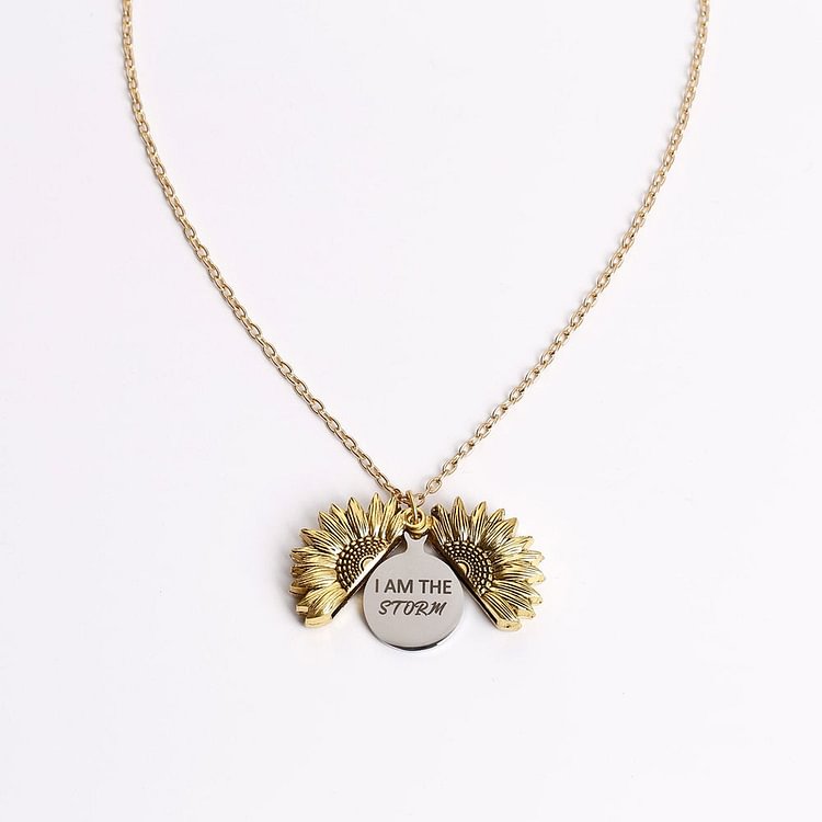 To My Daughter I Am The Storm Sunflower Necklace