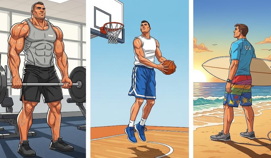 outdoor gym shorts for big guys