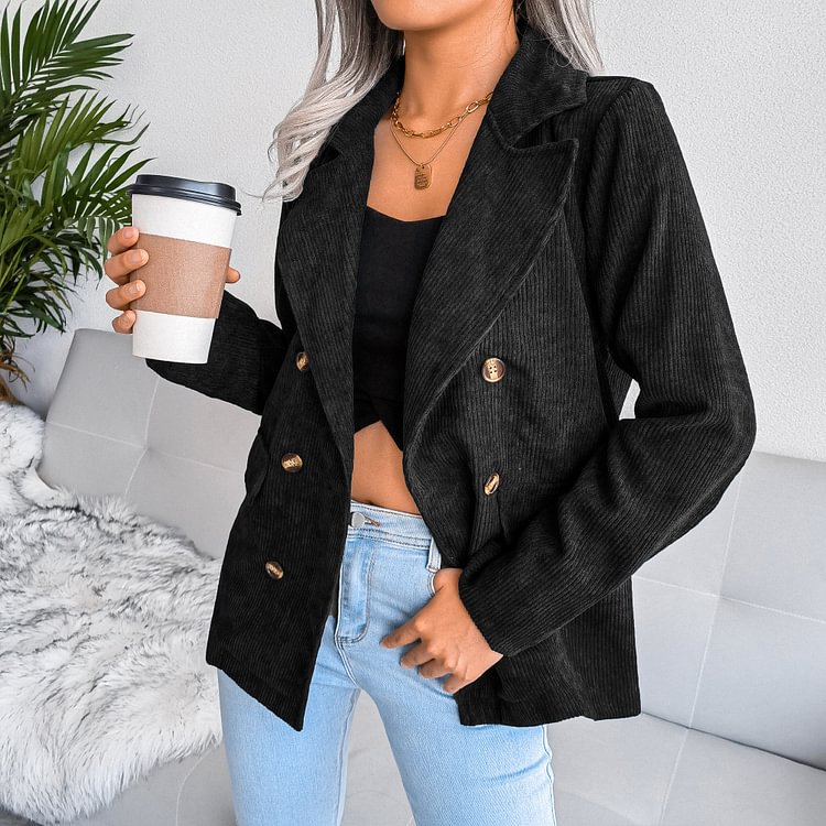 Comstylish Autumn and winter double breasted Suit jacket