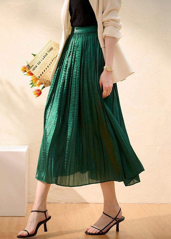 Silk Print Midi Skirt Green main image 0