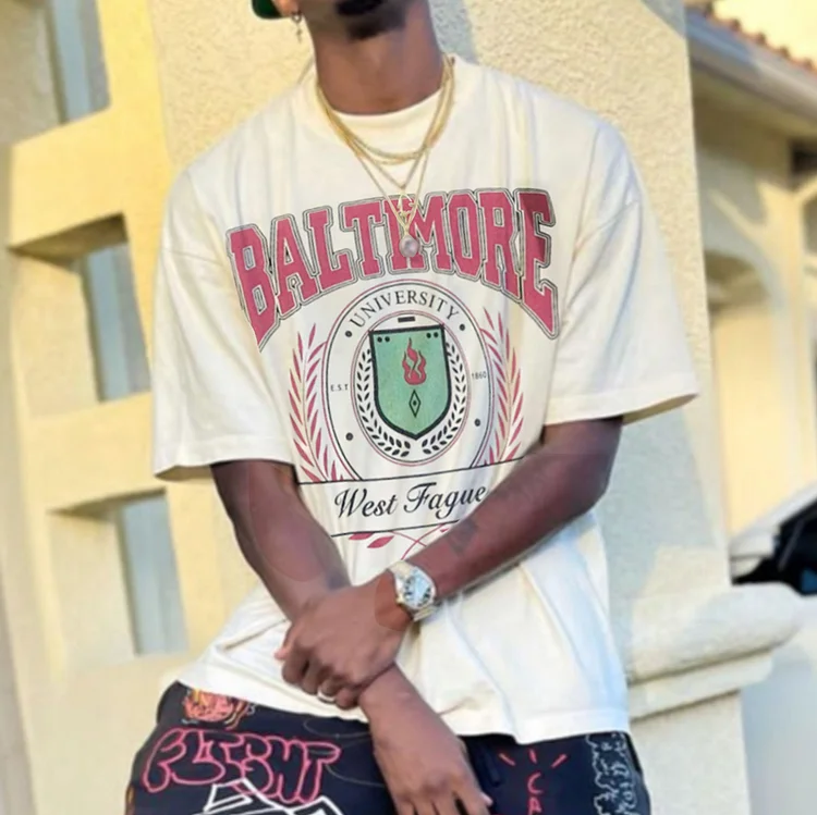 Retro Oversized BALTIMORE Men's T-shirt