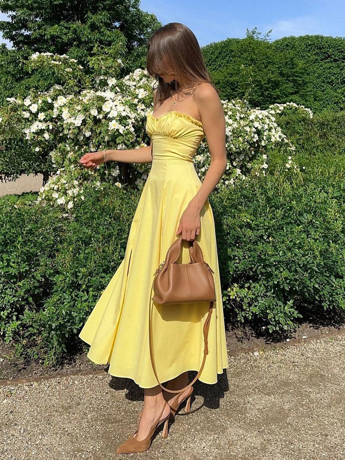 ワンピース House of Sunny Lemons on a Plate Sleeveless Dress Yellow House of Sunny Lemons on a Plate Hockney Dress - Yellow
